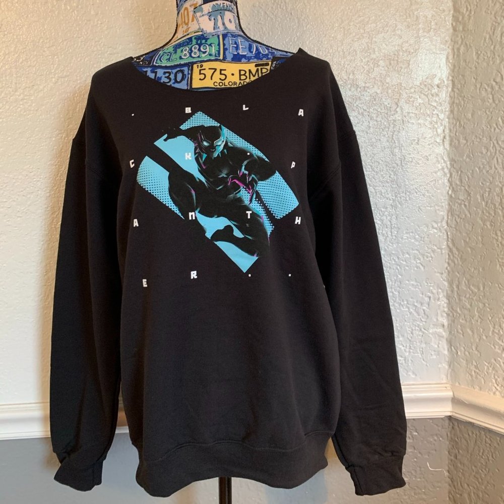 Black Panther wide neck sweatshirt
